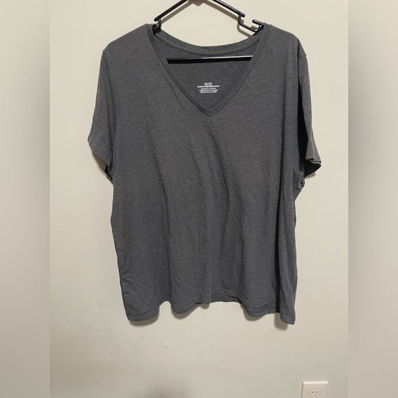 Tops - Gray V-Neck T-Shirt